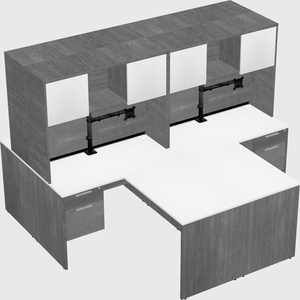 Quad l-shaped office desks
