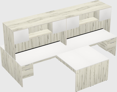 Quad l-shaped office desks