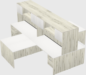 Quad l-shaped office desks