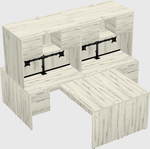 Quad l-shaped office desks