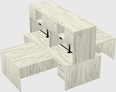 Quad l-shaped office desks