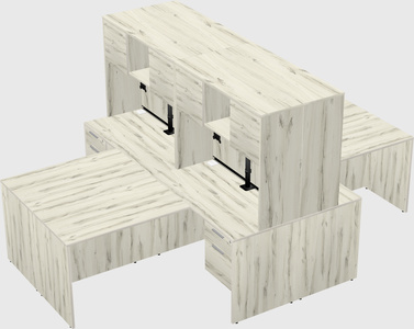 Quad l-shaped office desks