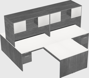 Quad l-shaped office desks