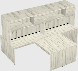 Quad l-shaped office desks