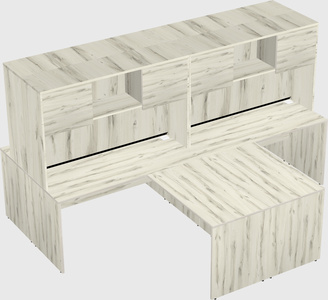 Quad l-shaped office desks