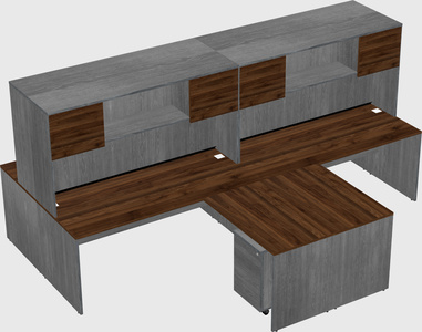 Quad l-shaped office desks