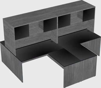 Quad l-shaped office desks
