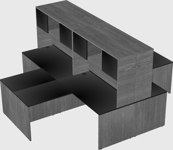 Quad l-shaped office desks