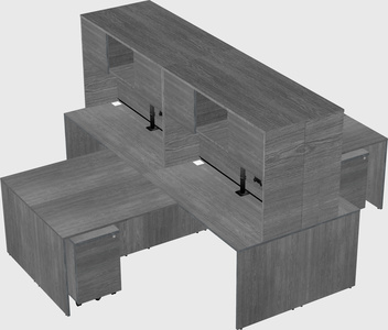 Quad l-shaped office desks