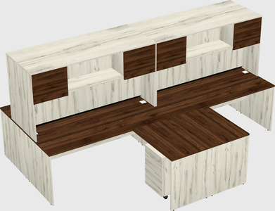 Quad l-shaped office desks
