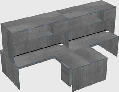 Quad l-shaped office desks