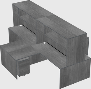 Quad l-shaped office desks
