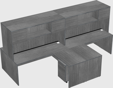 Quad l-shaped office desks