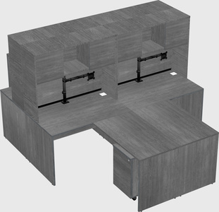 Quad l-shaped office desks