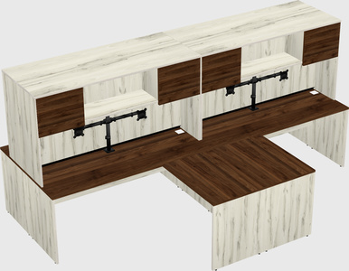 Quad l-shaped office desks