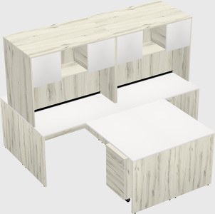 Quad l-shaped office desks