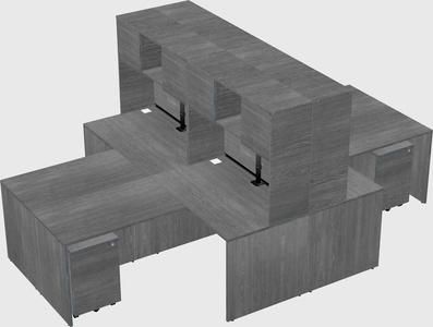 Quad l-shaped office desks