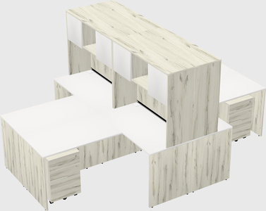 Quad l-shaped office desks