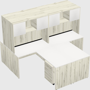Quad l-shaped office desks