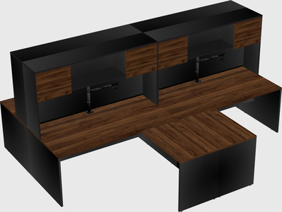 Quad l-shaped office desks