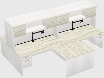 Quad l-shaped office desks