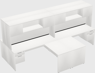 Quad l-shaped office desks