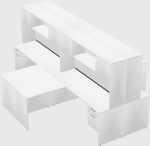Quad l-shaped office desks
