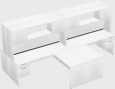 Quad l-shaped office desks