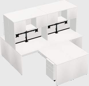 Quad l-shaped office desks