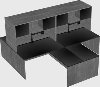Quad l-shaped office desks