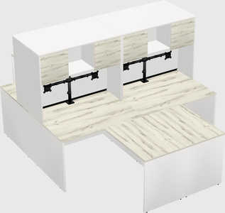 Quad l-shaped office desks