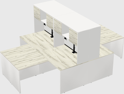 Quad l-shaped office desks
