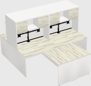 Quad l-shaped office desks