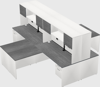 Quad l-shaped office desks