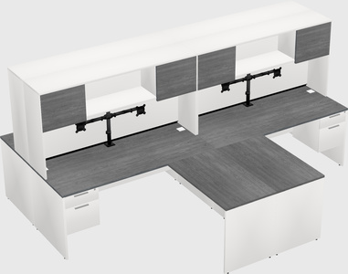Quad l-shaped office desks