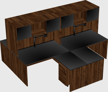 Quad l-shaped office desks