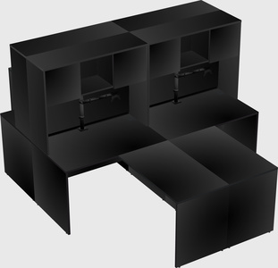 Quad l-shaped office desks