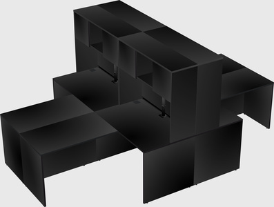 Quad l-shaped office desks