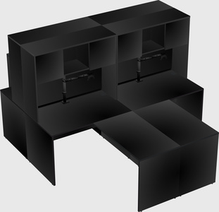 Quad l-shaped office desks