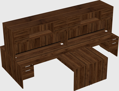 Quad l-shaped office desks