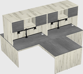 Quad l-shaped office desks
