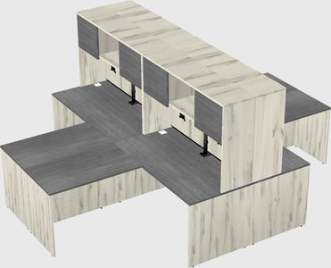 Quad l-shaped office desks