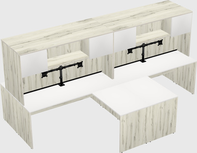 Quad l-shaped office desks