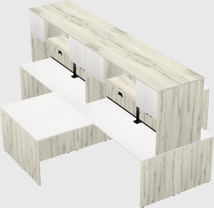 Quad l-shaped office desks