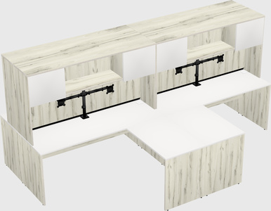 Quad l-shaped office desks