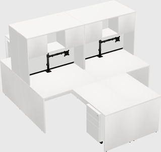 Quad l-shaped office desks