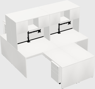 Quad l-shaped office desks