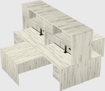Quad l-shaped office desks