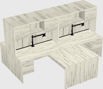 Quad l-shaped office desks