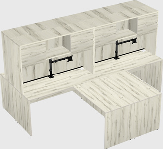 Quad l-shaped office desks